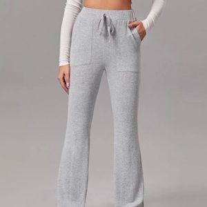 Flare knit sweat pants